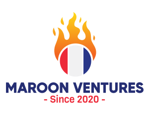 Flaming France Flag  logo design