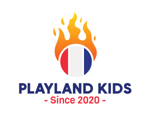 Flaming France Flag  logo design