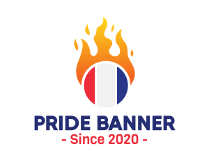 Flag - Flaming France Flag logo design