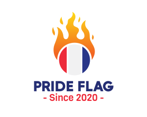 Flag - Flaming France Flag logo design