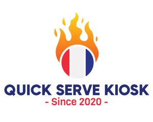 Flaming France Flag  logo design