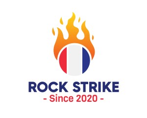 Flaming France Flag  logo design