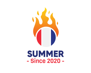 Flaming France Flag  logo design