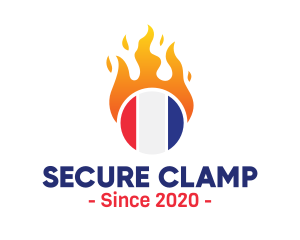 Flaming France Flag  logo design