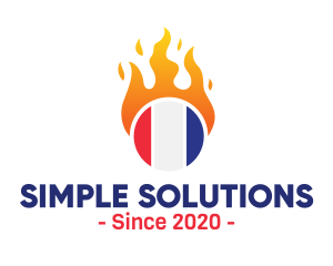 Flaming France Flag  logo design