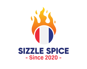 Flaming France Flag  logo design