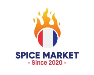 Flaming France Flag  logo design