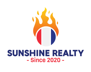 Flaming France Flag  logo design