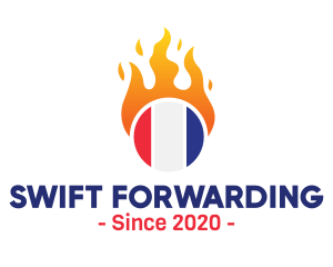 Flaming France Flag  logo design