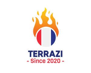 Flaming France Flag  logo design