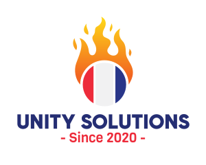 Flaming France Flag  logo design