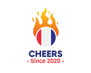 Soccer - Flaming France Flag logo design