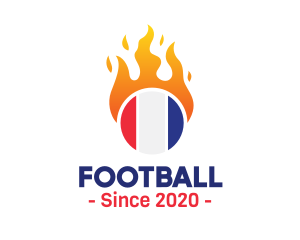 Flaming France Flag  logo design
