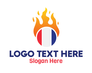 Flaming France Flag  Logo