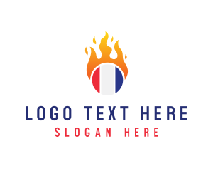 Flaming France Flag  logo design