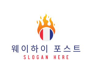 Flaming France Flag  logo design