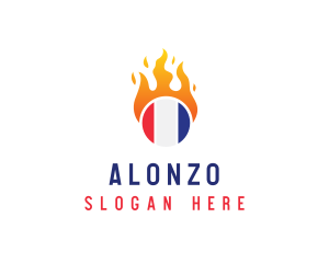 Flaming France Flag  logo design