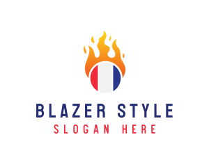 Flaming France Flag  logo design