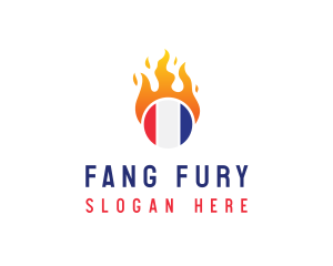 Flaming France Flag  logo design