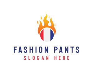 Flaming France Flag  logo design