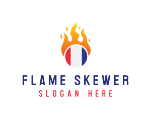 Flaming France Flag  logo design