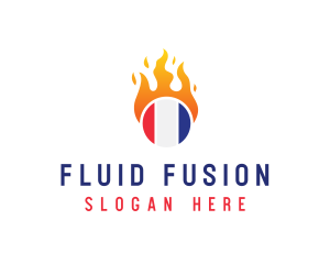 Flaming France Flag  logo design