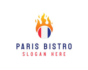 Flaming France Flag  logo design