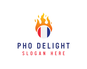 Flaming France Flag  logo design