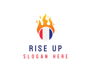 Flaming France Flag  logo design