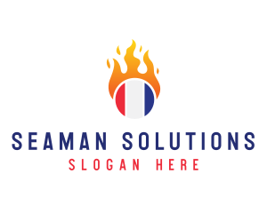 Flaming France Flag  logo design