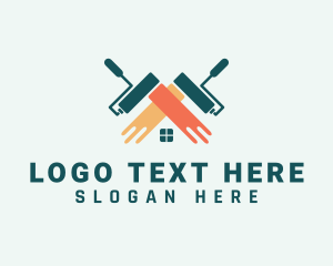 Commercial House Painter - House Paint Roller logo design