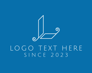 Typography - Swirl Scroll Letter L logo design