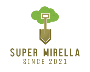 Natural - Tree Planting Shovel logo design