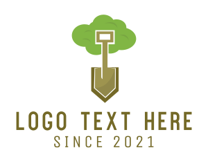 Lawn Care - Tree Planting Shovel logo design