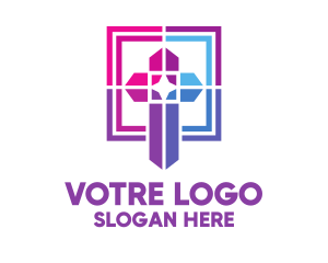 Mosaic Religious Cross Logo