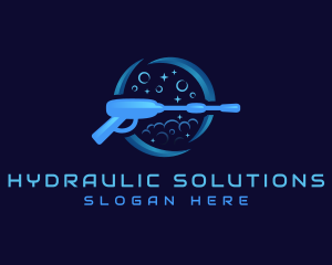 Hydraulic - Power Wash Cleaning Maintenance logo design