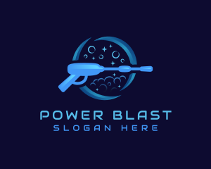 Power Wash Cleaning Maintenance logo design