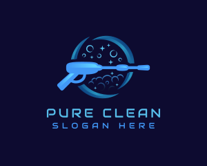 Power Wash Cleaning Maintenance logo design