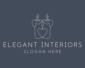 Melted Heart Candle logo design