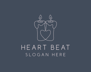 Melted Heart Candle logo design