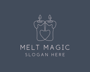 Melted Heart Candle logo design