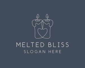 Melted Heart Candle logo design