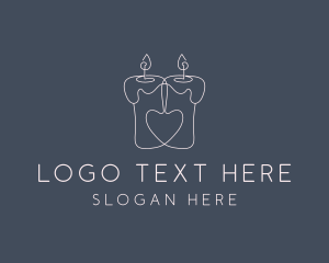 Candle - Melted Heart Candle logo design