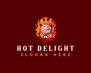 Fire Pig Pork Barbecue logo design