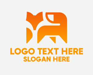 Esports - Orange Fox Silhouette logo design