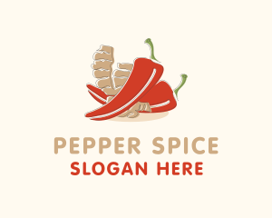 Pepper - Ginger Chili Pepper logo design