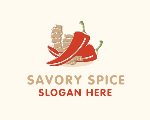 Condiments - Ginger Chili Pepper logo design