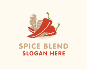 Seasoning - Ginger Chili Pepper logo design