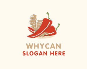 Seasoning - Ginger Chili Pepper logo design