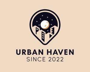 Urban Building GPS Pin  logo design